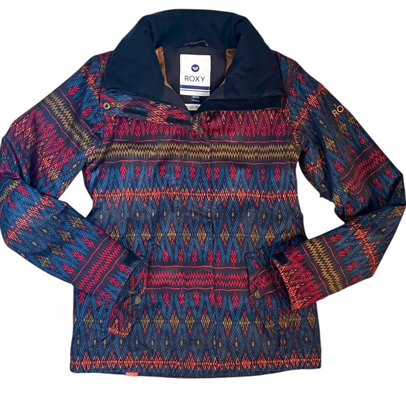 NEW Roxy Jacket Womens XS Black Multicolored Jetty Block Snowboard Ski Snow Coat - Picture 1 of 13